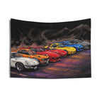 JDM Legends Mountain Lineup Car Wall Art Tapestry