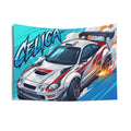 Toyota Celica GT-Four ST205 White Red Rally Livery Aerial Bold Graphic Car Wall Art Tapestry