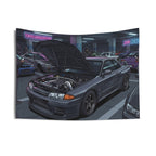 Nissan Skyline GT-R R32 RB26 Tokyo Underground JDM Culture Car Wall Art Tapestry