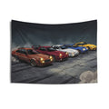 Toyota Supra Generations Retro Drift Car Wall Art Tapestry