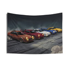 Toyota Supra Generations Retro Drift Car Wall Art Tapestry