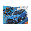 Ford Focus RS MK3 Nitrous Blue Sponsor Decals Front Bold Graphic Car Wall Art Tapestry