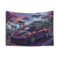 Porsche 911 GT2 RS JDM Mountain Car Wall Art Tapestry
