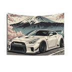 Nissan R35 GTR Car Wall Art Tapestry Mount Fuji