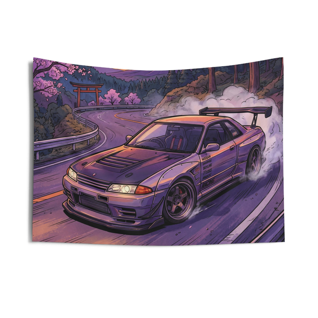 Nissan Skyline GT-R R32 JDM Touge Car Wall Art Tapestry