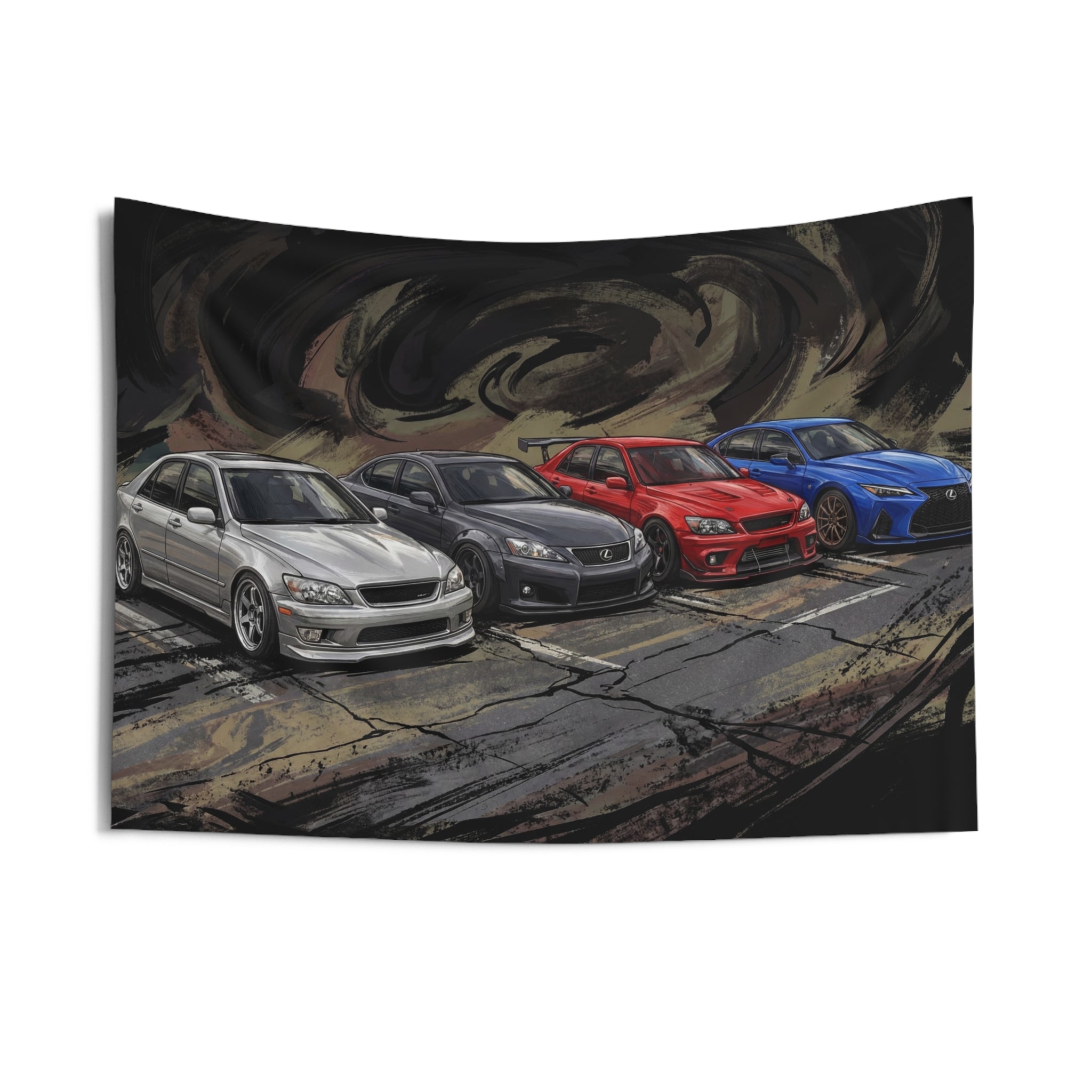 Lexus IS Generations IS300 IS F IS500 Evolution Car Wall Art Tapestry