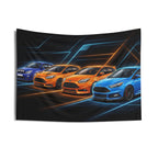 Ford Focus ST Generations Neon Car Wall Art Tapestry