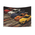 Toyota Supra Generations Retro JDM Car Wall Art Tapestry