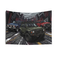 Nissan Patrol Y60 GQ Trio Off-Road Rugged Lineup Car Wall Art Tapestry