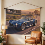 Classic AC Cobra Roadster Tapestry Vintage Car Wall Art