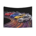 Toyota Supra RX-7 Skyline Subaru Impreza JDM Drift Car Wall Art Tapestry