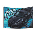 Toyota GT86 Dark Grey Widebody Rear Wing Aerial Bold Graphic Car Wall Art Tapestry