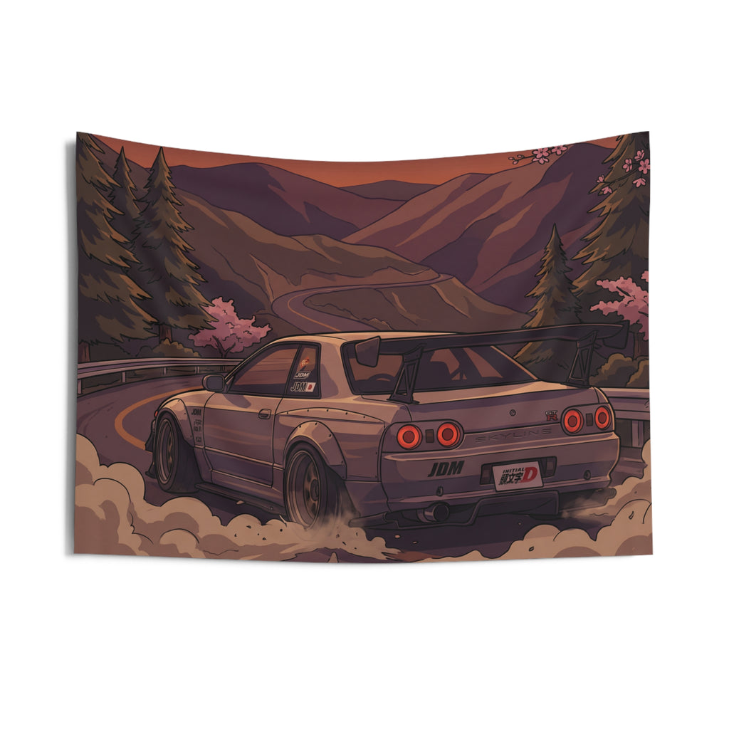 Nissan Skyline GT-R R32 JDM Touge Car Wall Art Tapestry