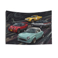 Classic Icons Nissan Figaro AZ-1 Lancia Stratos Mitsubishi GTO Car Wall Art Tapestry