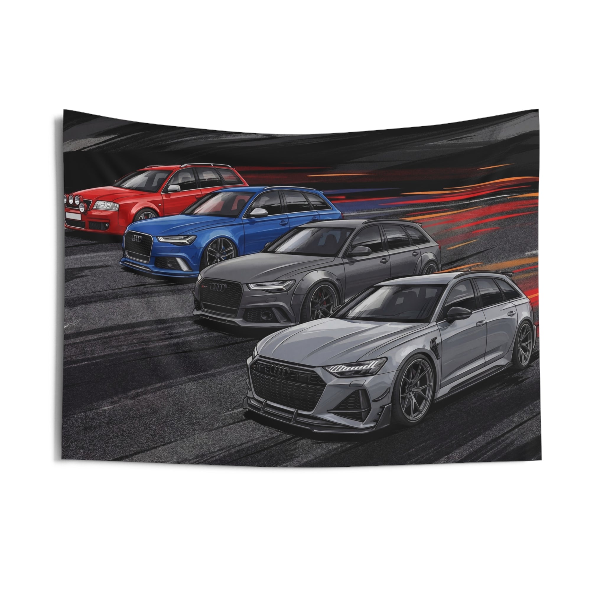 Audi RS 6 Avant Generations Heritage Lineup Car Wall Art Tapestry