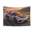 Porsche 718 Cayman GT4 Racing Car Wall Art Tapestry