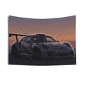 Porsche 911 GT3 RS Minimalist Sunset Car Wall Art Tapestry