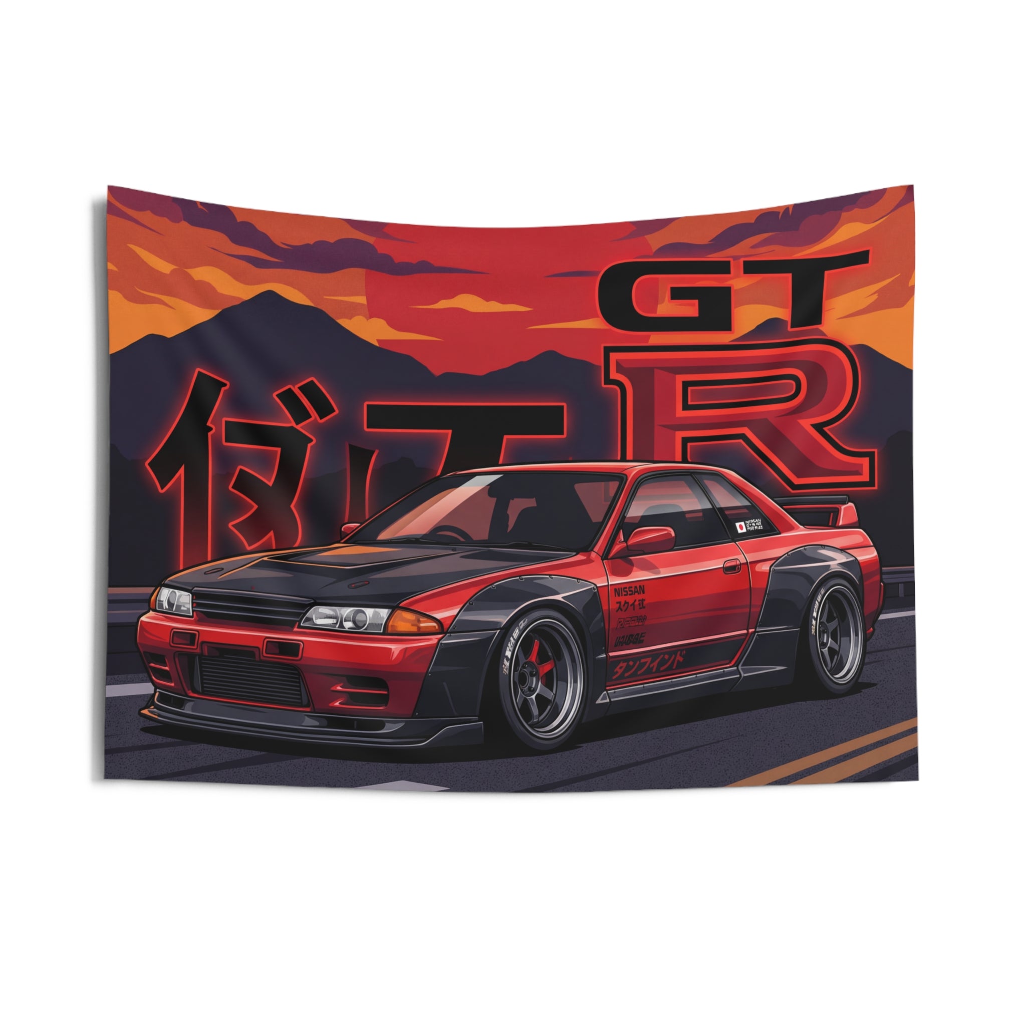 Nissan Skyline GT-R R32 Retro JDM Car Wall Art Tapestry