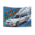 Ford Sierra RS Cosworth White RS Livery Touring Car Bold Graphic Car Wall Art Tapestry