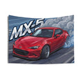 Mazda MX-5 RF ND Red Dark Wheels Low Front Street Bold Graphic Car Wall Art Tapestry