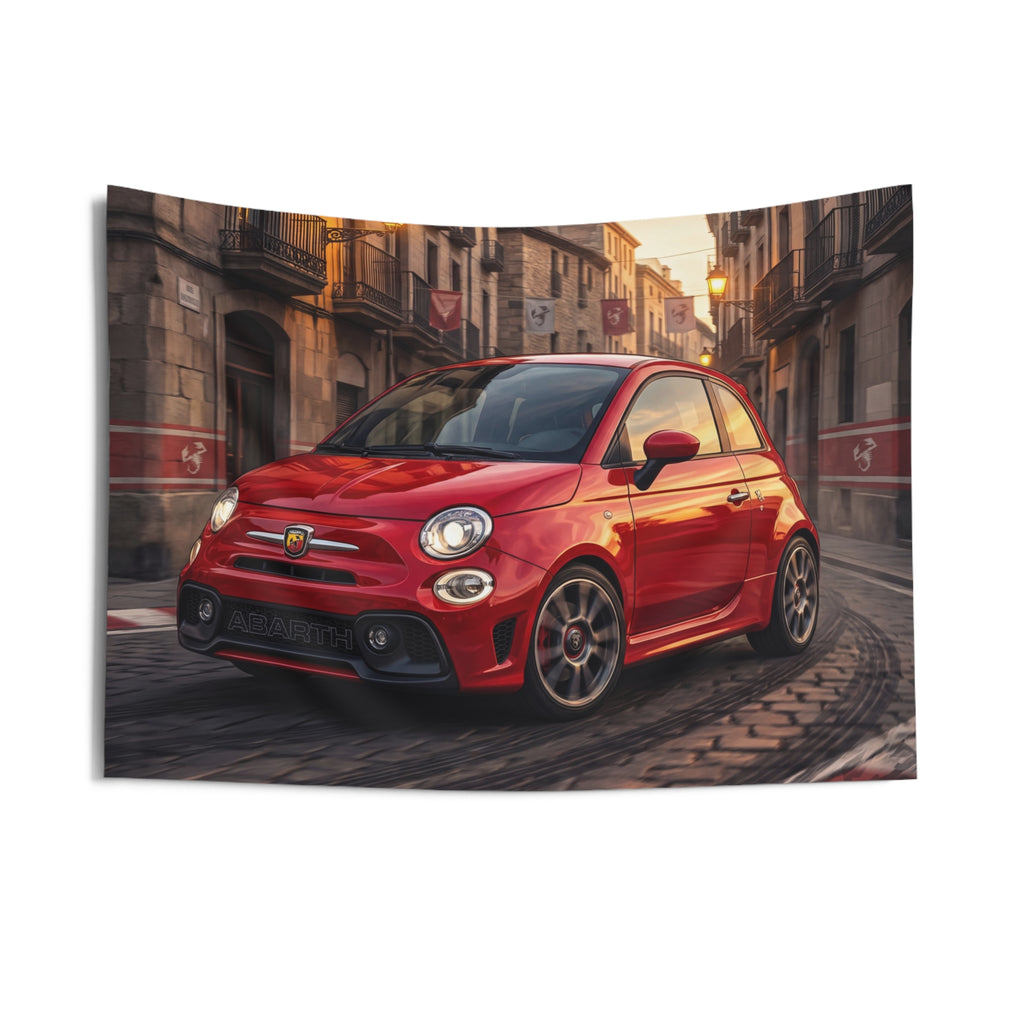 Red Abarth 500 Wall Art Tapestry Car Decor