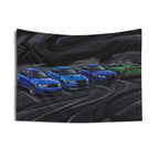 Audi RS 4 Generations Evolution Dark Abstract Car Wall Art Tapestry