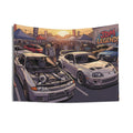 Nissan Skyline R32 GT-R and Toyota Supra MK4 JDM Legends Car Meet Wall Art Tapestry