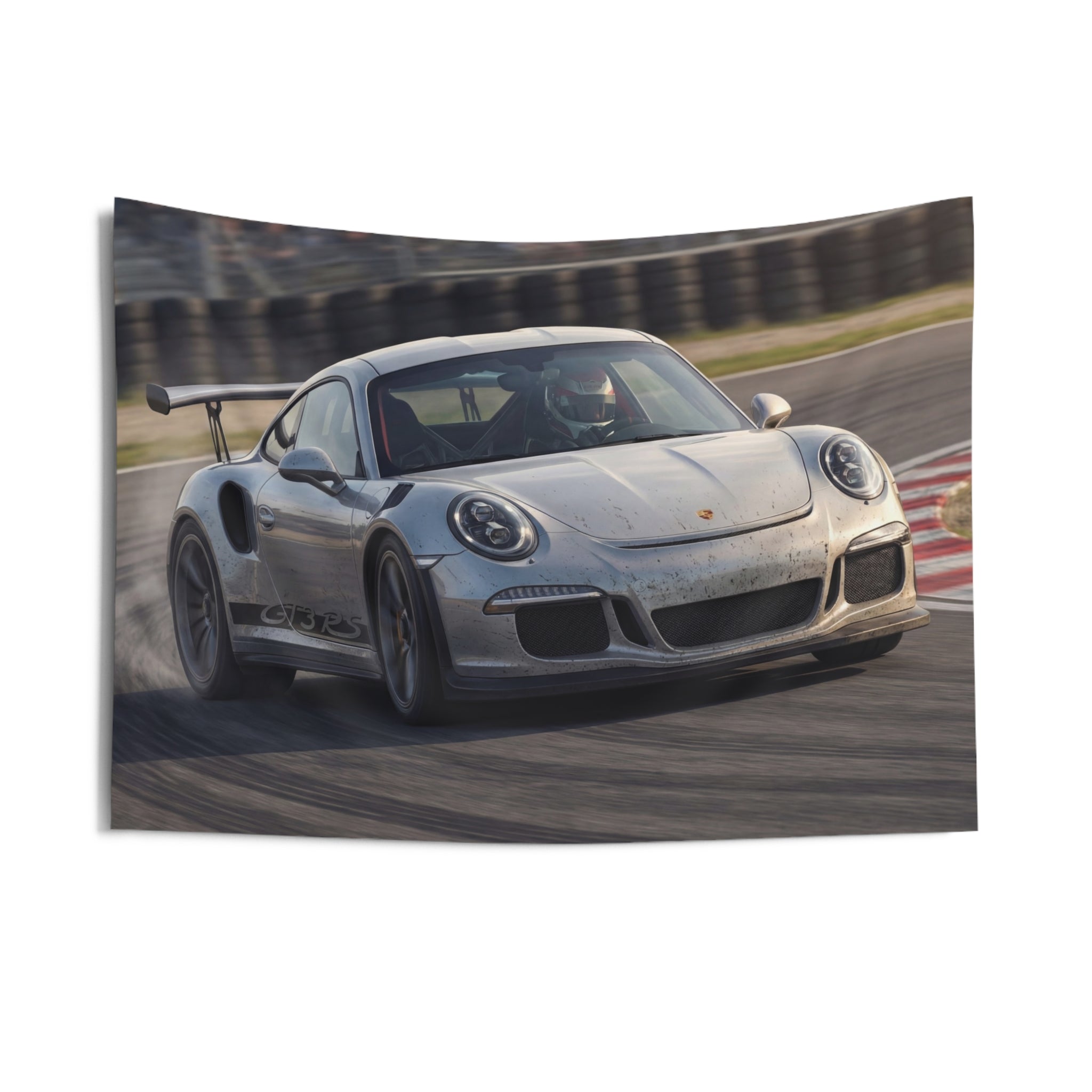 Porsche 911 GT3 RS Track Racing Car Wall Art Tapestry