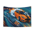 Ford Focus ST MK3 Orange Black Bonnet Stripe Five-Door Swirl Bold Graphic Car Wall Art Tapestry