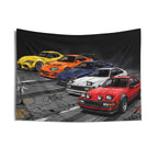 Toyota Supra Line Up Retro JDM Car Wall Art Tapestry