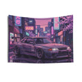 Nissan Skyline GT-R R32 JDM Neon Car Wall Art Tapestry