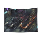 Porsche Cayman GT4 & 911 GT3 RS Night Drive Car Wall Art Tapestry