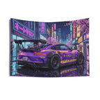 Porsche 911 GT3 RS JDM Car Wall Art Neon Tapestry