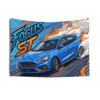 Ford Focus ST MK4 Azura Blue Five-Door Front Bold Graphic Car Wall Art Tapestry