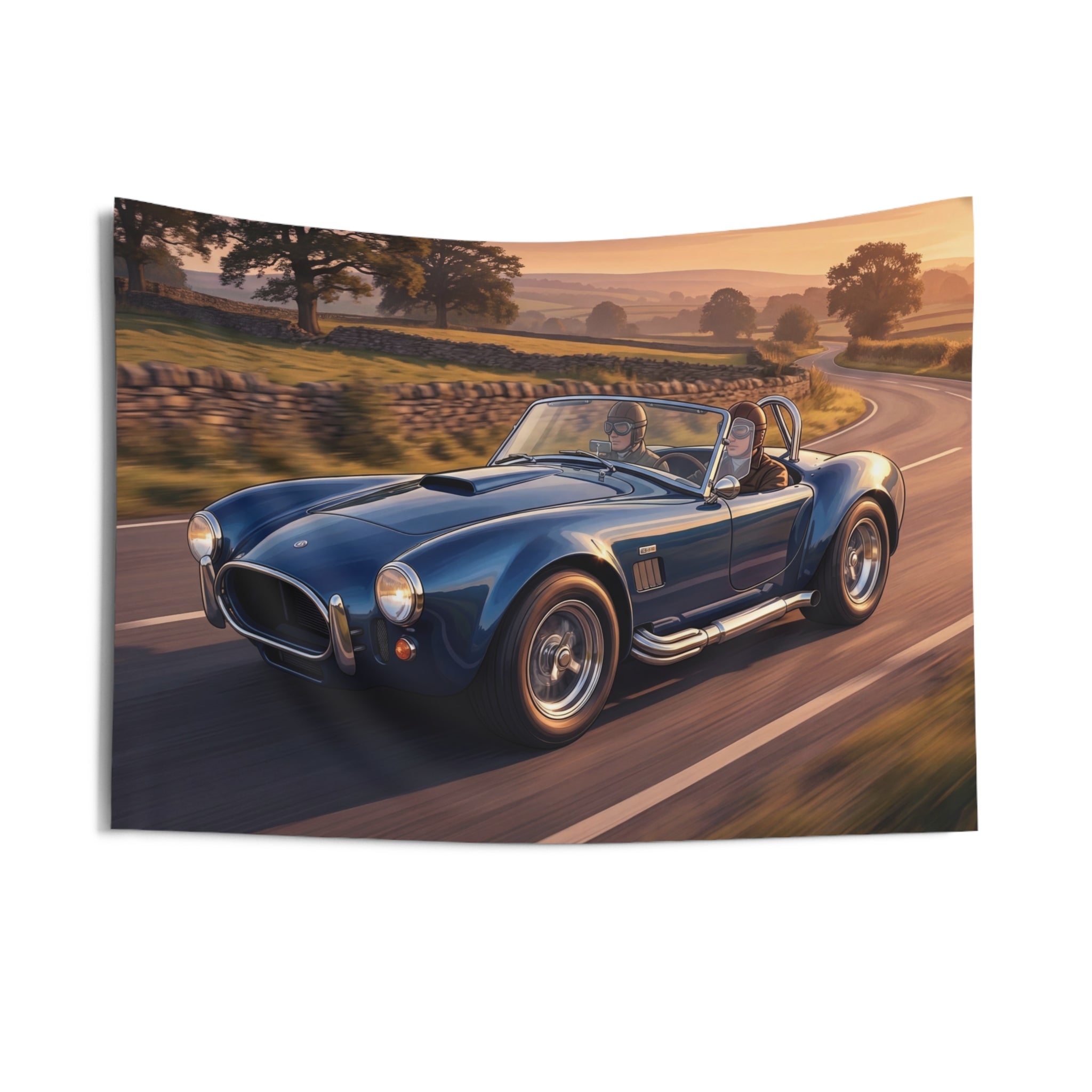 Classic AC Cobra Roadster Tapestry Vintage Car Wall Art