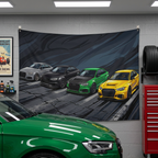 Audi RS 3 Sedan Quad Colour Widebody Street Car Wall Art Tapestry