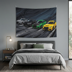 Audi RS 3 Sedan Quad Colour Widebody Street Car Wall Art Tapestry