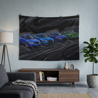 Audi RS 4 Generations Evolution Dark Abstract Car Wall Art Tapestry