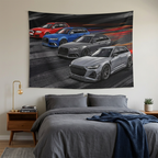 Audi RS 6 Avant Generations Heritage Lineup Car Wall Art Tapestry