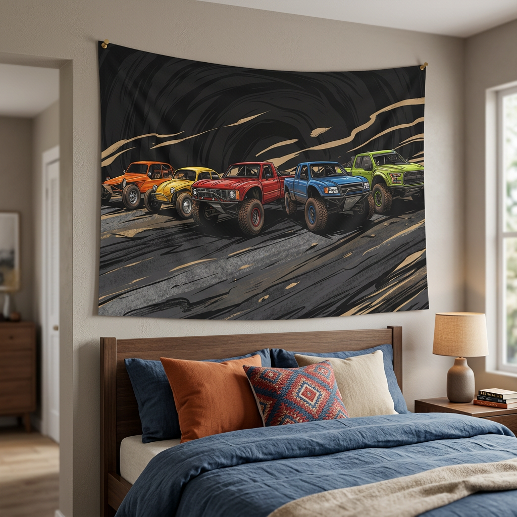 Baja Off-Road Racing Legends Trophy Truck Raptor Desert Car Wall Art Tapestry