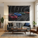 Bugatti Hypercars La Voiture Noire Chiron Divo Tunnel Car Wall Art Tapestry