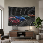 Bugatti Hypercars La Voiture Noire Chiron Divo Tunnel Car Wall Art Tapestry