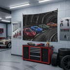 Bugatti Hypercars La Voiture Noire Chiron Divo Tunnel Car Wall Art Tapestry