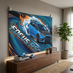 Ford Focus RS MK3 Nitrous Blue Five-Door Swirl Bold Graphic Car Wall Art Tapestry