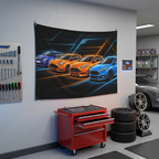 Ford Focus ST Generations Neon Car Wall Art Tapestry