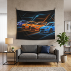Ford Focus ST Generations Neon Car Wall Art Tapestry