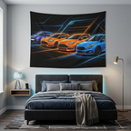 Ford Focus ST Generations Neon Car Wall Art Tapestry