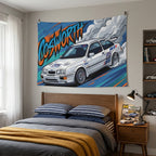 Ford Sierra RS Cosworth White RS Livery Touring Car Bold Graphic Car Wall Art Tapestry