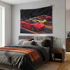 Honda NSX Generations Retro Modern Car Wall Art Tapestry
