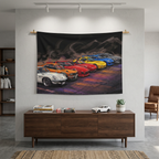 JDM Legends Mountain Lineup Car Wall Art Tapestry